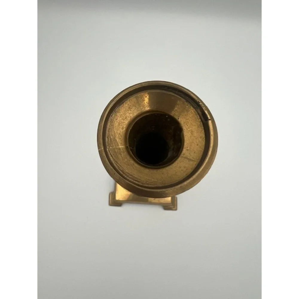 Commodore Solid Brass Candlestick Holder Square Footed Base India 10.5 Inch